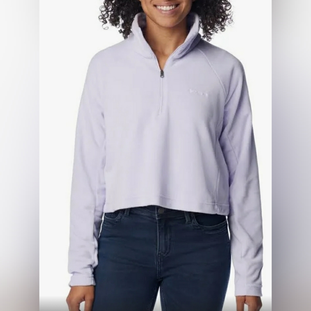 Columbia Womens Glacial Cropped ll Fleece Pullover Athleisure Sweatshirt size XS
